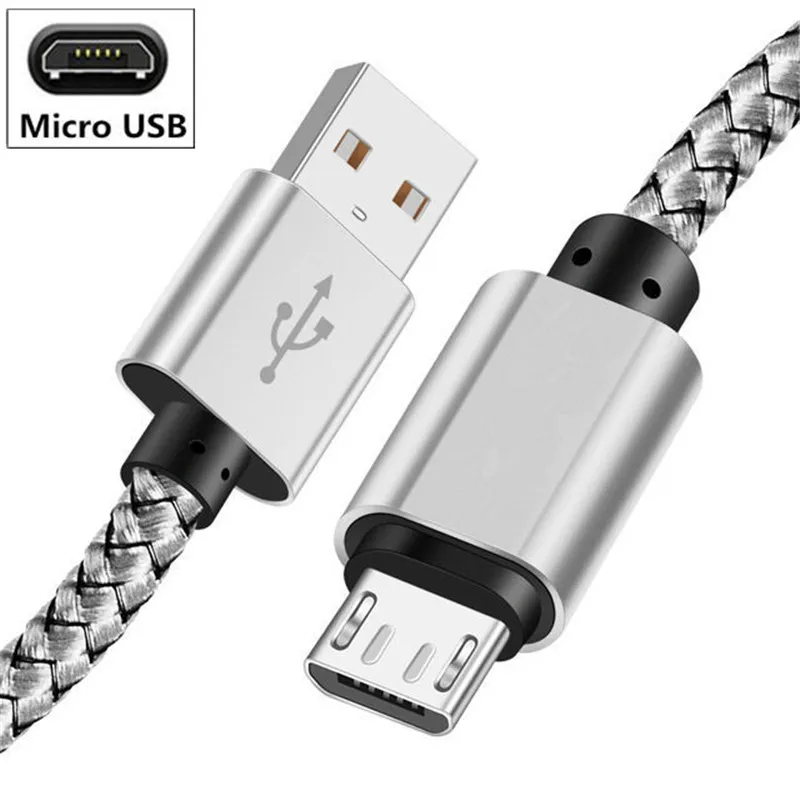 Sliver Micro USB Кабель зарядного устройства для huawei P Smart Y9 Y6 Y7 Prime Быстрая зарядка Micro USB для Honor 10 lite 7a pro 8c 8x7 s провод передачи данных - Цвет: Sliver Micro USB