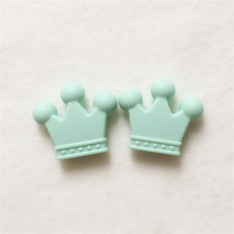 Mint Chengkai 10 шт Силиконовые короны, прорезыватели, бусины, сделай сам, детский душ, жевательные ювелирные изделия, захватывающая сенсорная игрушка, Прорезыватель зубов, ожерелье, аксессуары - Цвет: Mint