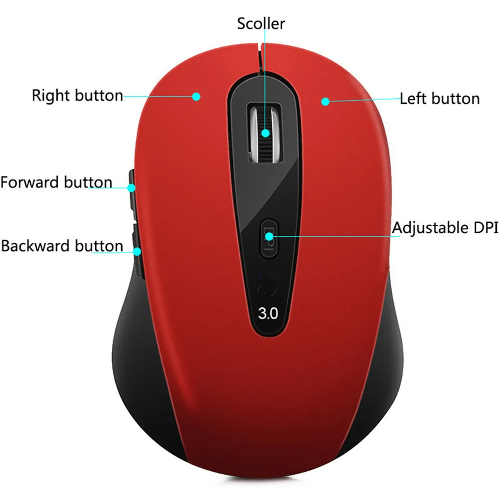 Bluetooth мышь 1000/1200/1600 DPI регулируемая беспроводная портативная для ПК планшета