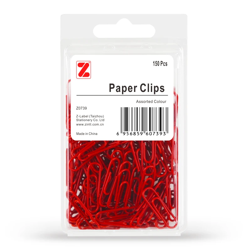 

300PCS Z-LABEL Colorful Paper Clips Red Paper Clip Candy-colored Paper Clips Wholesale