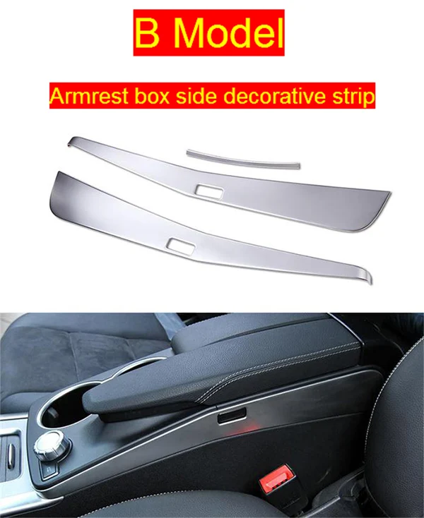 B Model Silver Автомобильный Стайлинг, полоса переключения передач, декоративная крышка для водного стакана, наклейки, Накладка для Mercedes Benz GLK X204, автомобильные аксессуары для интерьера - Название цвета: B Model Silver