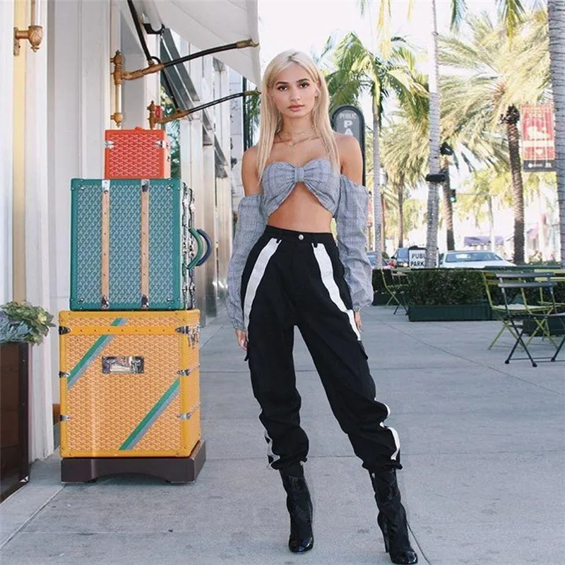 Новинка 2019 светоотражающие светильник Ки в стиле хип-хоп черные брюки для джаза