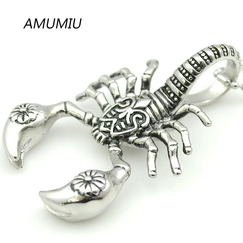 Подвеска AMUMIU в виде скорпиона золотого цвета ожерелье из нержавеющей стали с