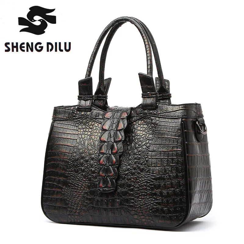 Shengdilu Натуральная кожа Сумка Женский Теплые сумки женщины плеча Large Crossbody