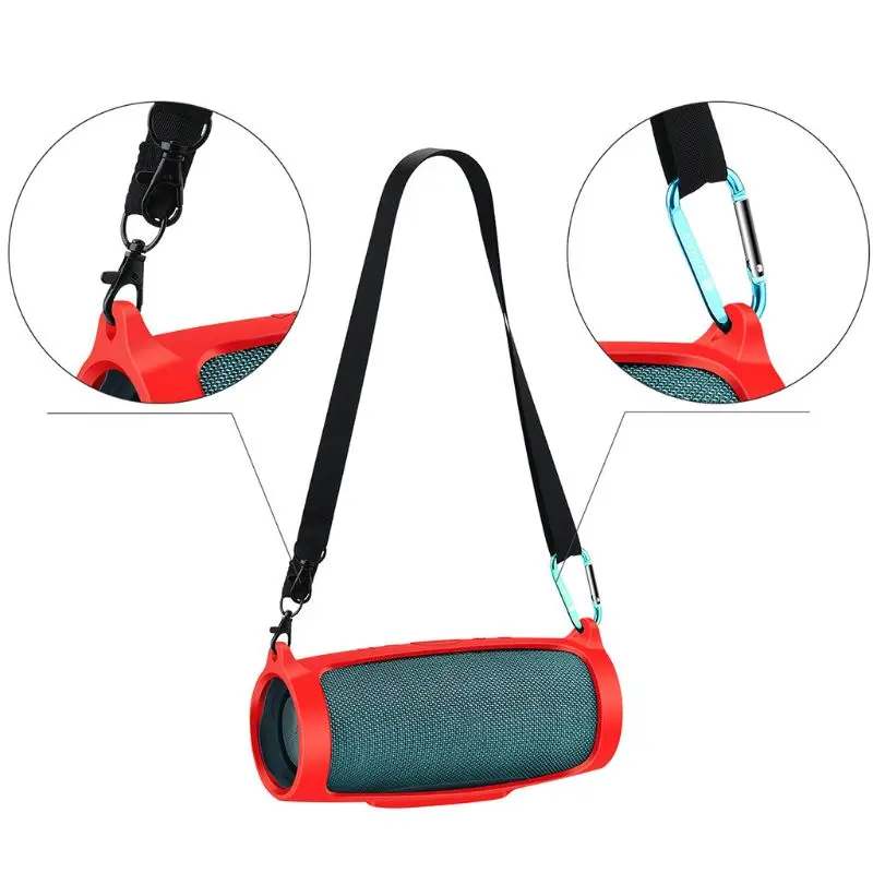 Силиконовый чехол-накладка с карабин ремешком для Портативной Беспроводной