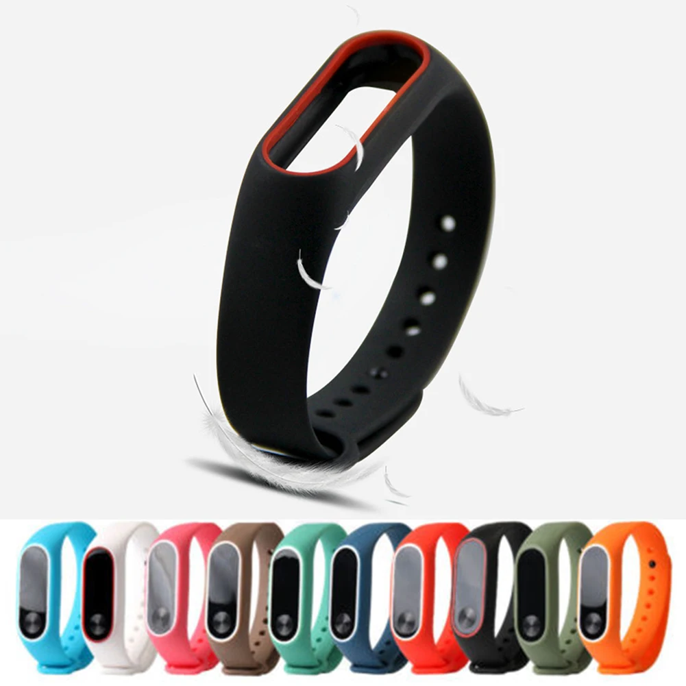 Двойной цвет mi band 2 аксессуары pulseira ремешок замена силиконовый для xiaomi mi2 умный