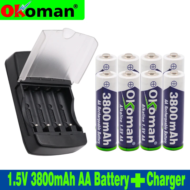 Большой бренд AA 3800 mah 1,5 V Щелочная аккумуляторная батарея для Светодиодный свет аккумулятор для электронной игрушки и слот зарядное устройство для щелочных аккумуляторов