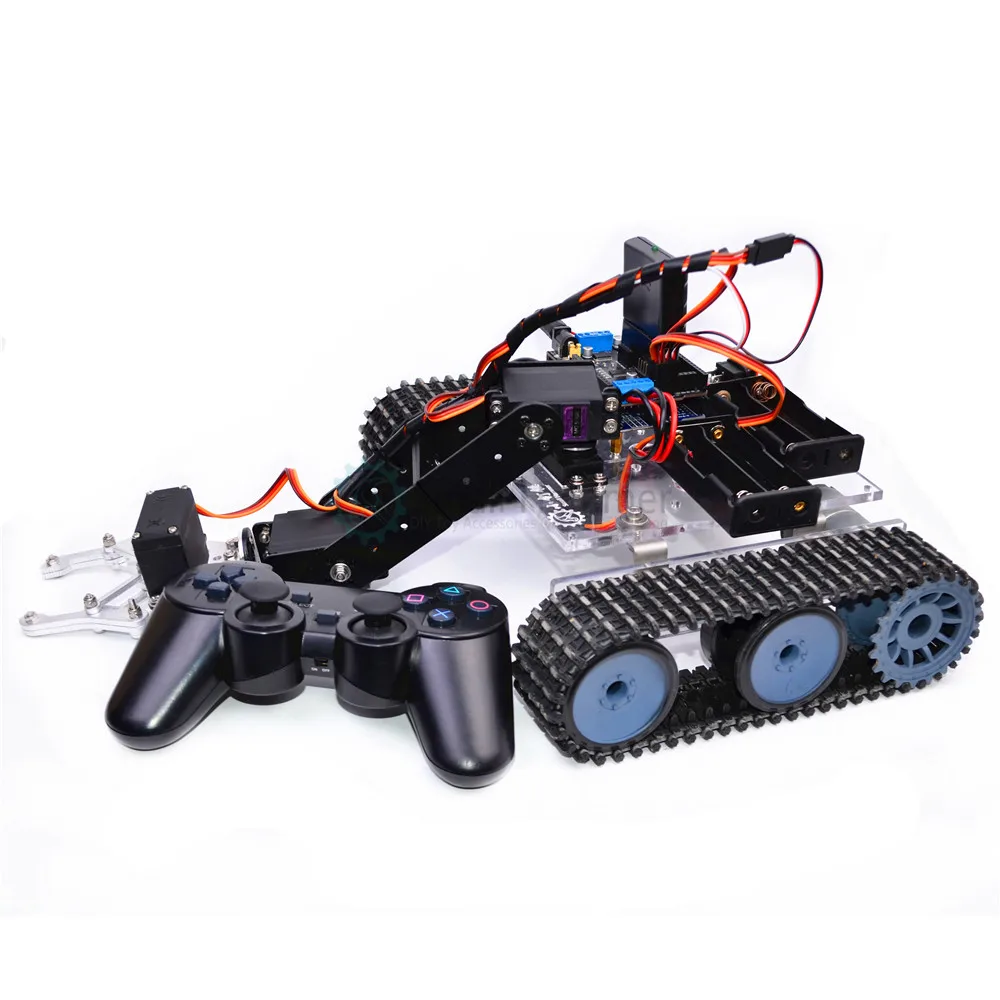 RC робот arduino акриловый Танк Роботизированный 4DOF arm DIY сборочный комплект
