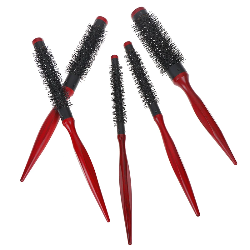 Волнистая вьющаяся щетка для волос с деревянной ручкой 5 размеров круглая