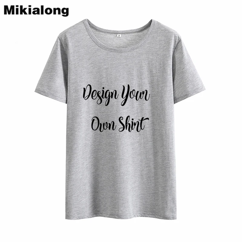 Mikialong 2018 дизайнерская ваша собственная рубашка женские летние топы Boho с коротким