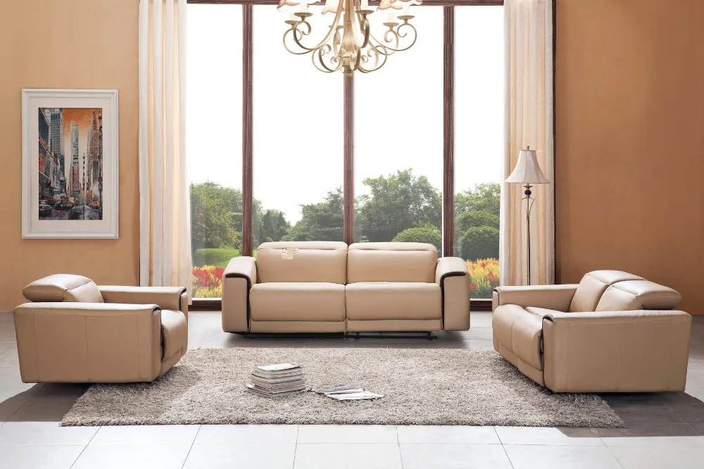 Набор диванов из натуральной коровьей кожи секционный/угловой диван для