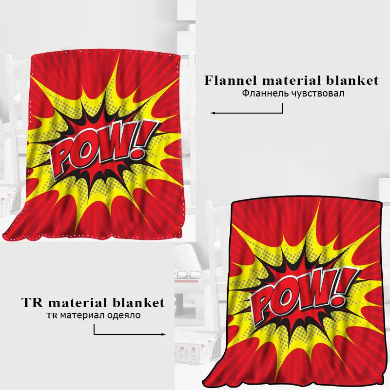 Сделанное на заказ комиксное одеяло в стиле поп арт Манта фланелевое для