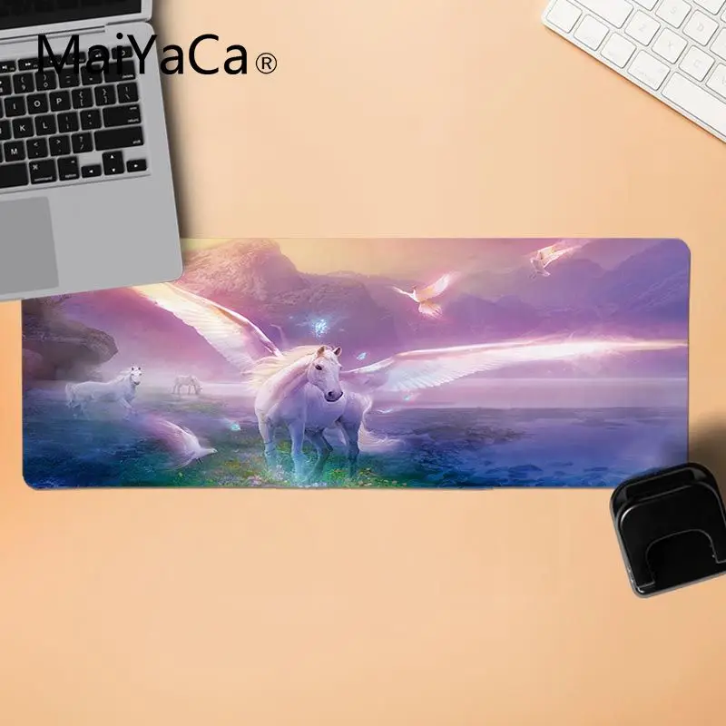 LockEdge 30X90cm MaiYaCa дизайн единороги, фэнтези, прочный резиновый коврик для мыши, резиновый коврик для мыши, прочный Настольный коврик для мыши - Цвет: LockEdge 30X90cm