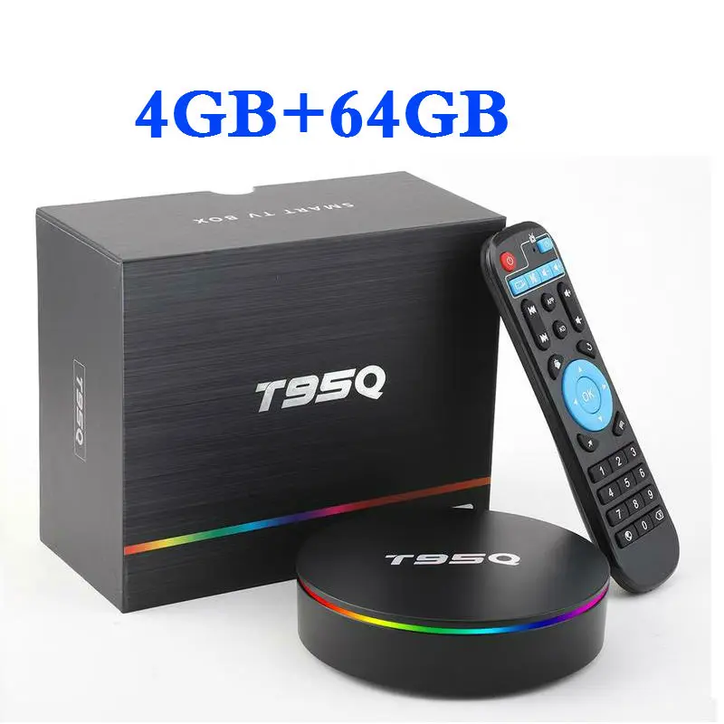 4G64G Amlogic S905X2 Android 9,0 ТВ-приставка T95Q 4K смарт-медиаплеер 4 Гб ОЗУ 64 Гб ПЗУ 32 Гб четырехъядерный 2,4 ГБ и 5 ГГц Wifi PK X96MAX телеприставка - Цвет: 4G64G
