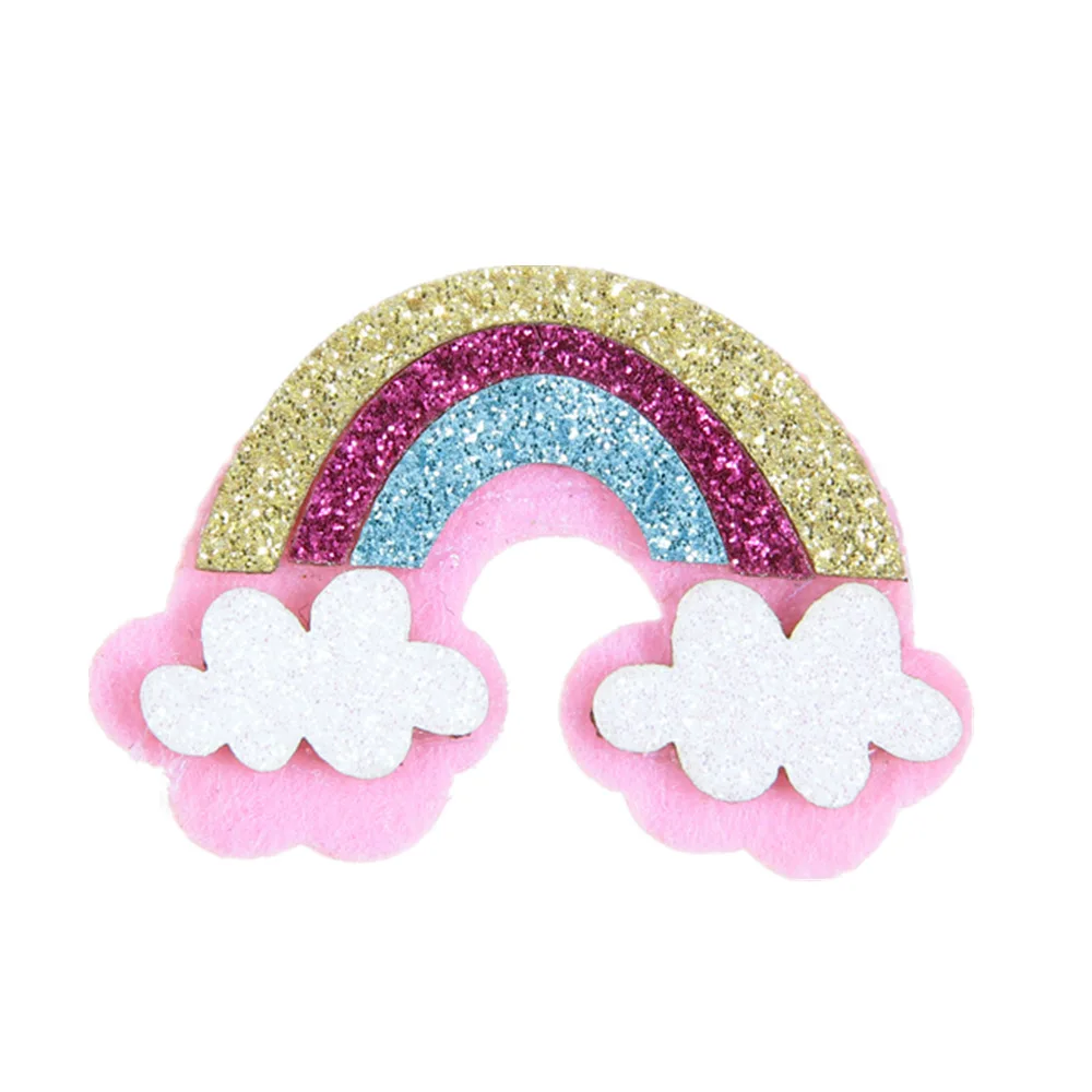 

120pcs/lot Felt Unicorn Horns Rainbow Diy Accessories For Baby Girls Hair Clips Headband Birthday Gift Party Supplies