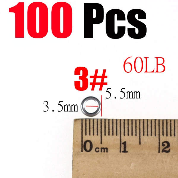 100pcs size 3 Wifreo 100 шт./пакет полированная Рыбалка твердых серебряное кольцо Нержавеющая сталь Рыбалка кольцо-приманка рыболовные принадлежности для тяжелых условий эксплуатации приманка крючковый лов кольцо - Цвет: 100pcs size 3