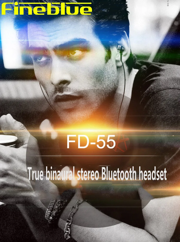 FineBlue FD55 беспроводные Bluetooth наушники Масштабируемые спортивные клипса для головных телефонов-на бизнес гарнитура Handsfree Вибрационный наушник с микрофоном