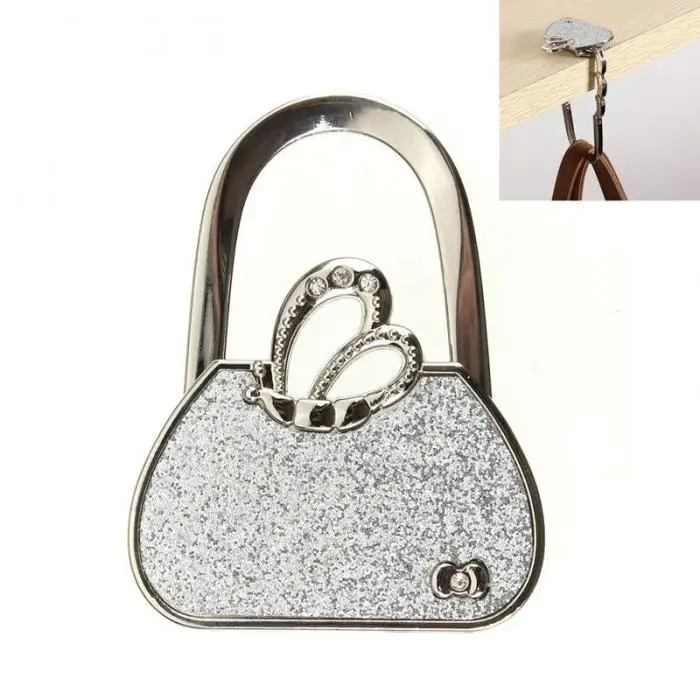 

New Bag Shape Design Folding Handbag Purse Bag Cloth Hanger Durable Table Hook Racks -46
