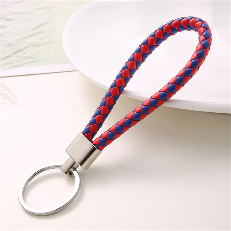 Simple Metal Cord Colour Knitted Key Chain for Women Color Ring Car Keychain Pendant Female Sleutelhanger A111 | Украшения и