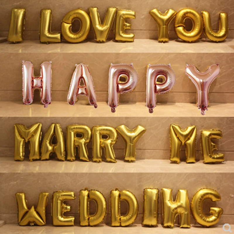 16 дюймов Алфавит буквы воздушные шары Свадьба День Рождения украшения для