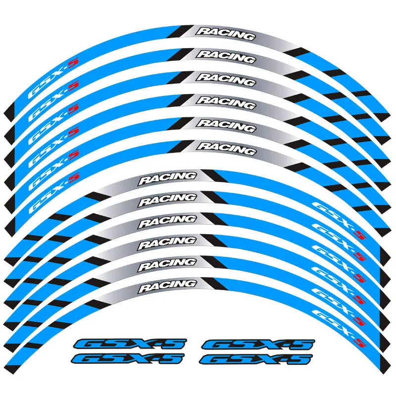 

New Motorcycle front and rear wheels Edge Outer Rim Sticker Reflective Stripe Wheel Decals For SUZUKI GSX-S