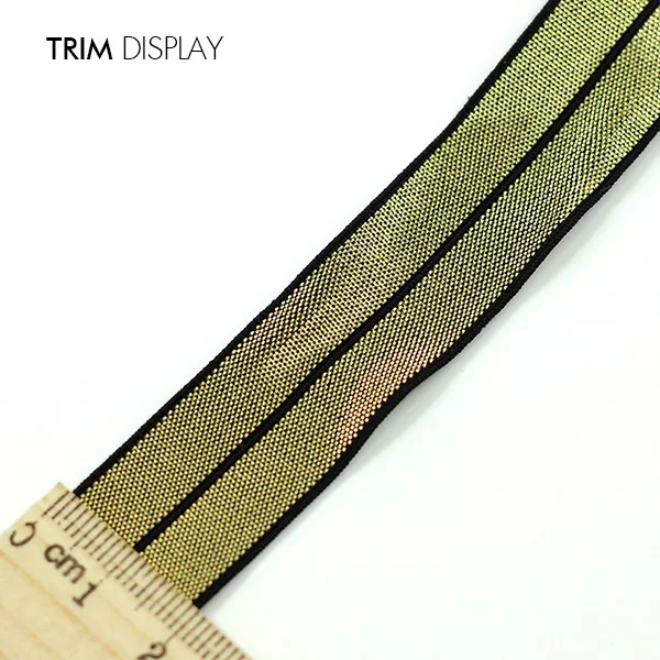 19 мм эластичная черная Золотая Двусторонняя лента отделка из лент