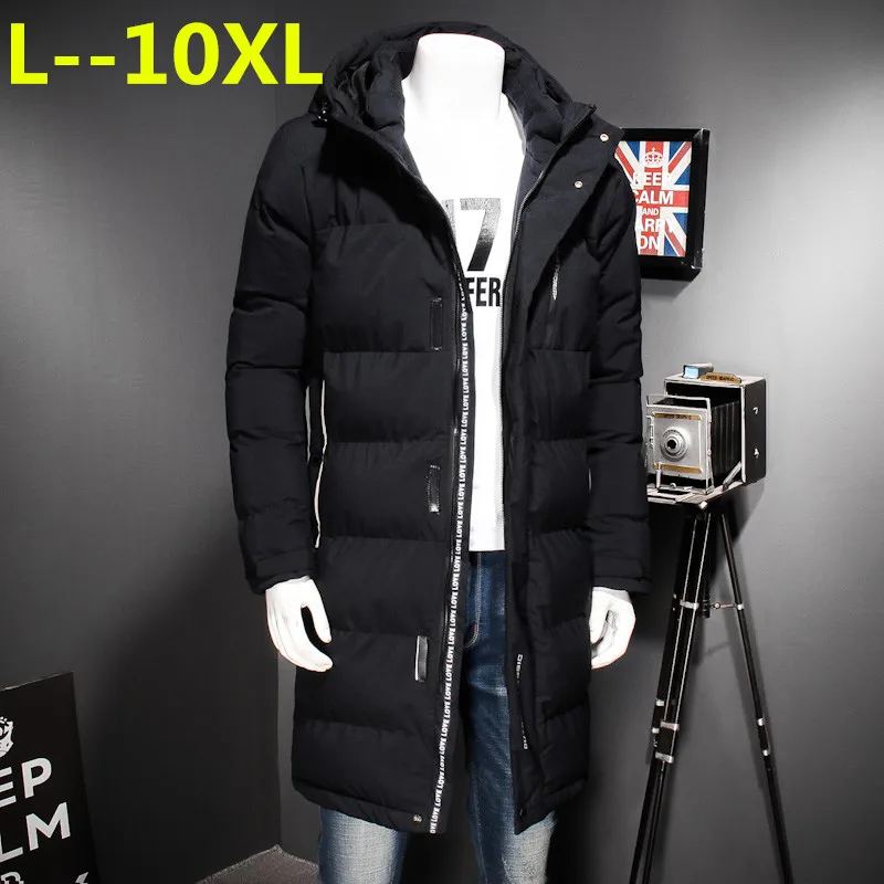 

12XL 10XL 6XL 8XL 2018 Winter Men's Long Coat Exquisite Arm Pocket Men Solid Parka Warm Cuffs Design Breathable Fabric Jacket