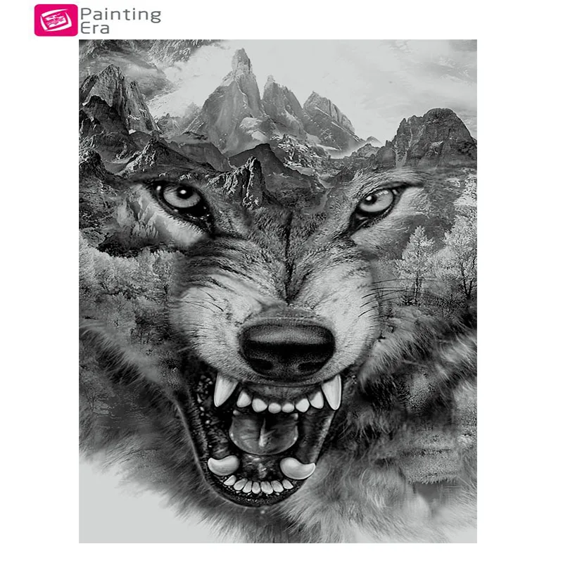 5D Diamond Embroidery 3D animal wolf DIY Painting Cross Stitch Picture Of ResiN Full Round Mosaic Home Decor|diamond table decoration|diamonddiamond
