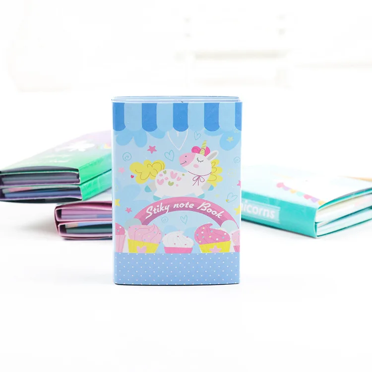 1 Набор из блакнота для бумаги заметок на клейкой основе Kawaii Единорог Пони
