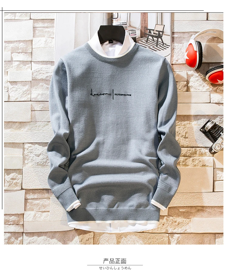 New Autumn Cashmere Sweater Men Long Sleeve Slim Fit Male Pullovers Round Neck Men's Knittwear Mens Christmas Sweaters