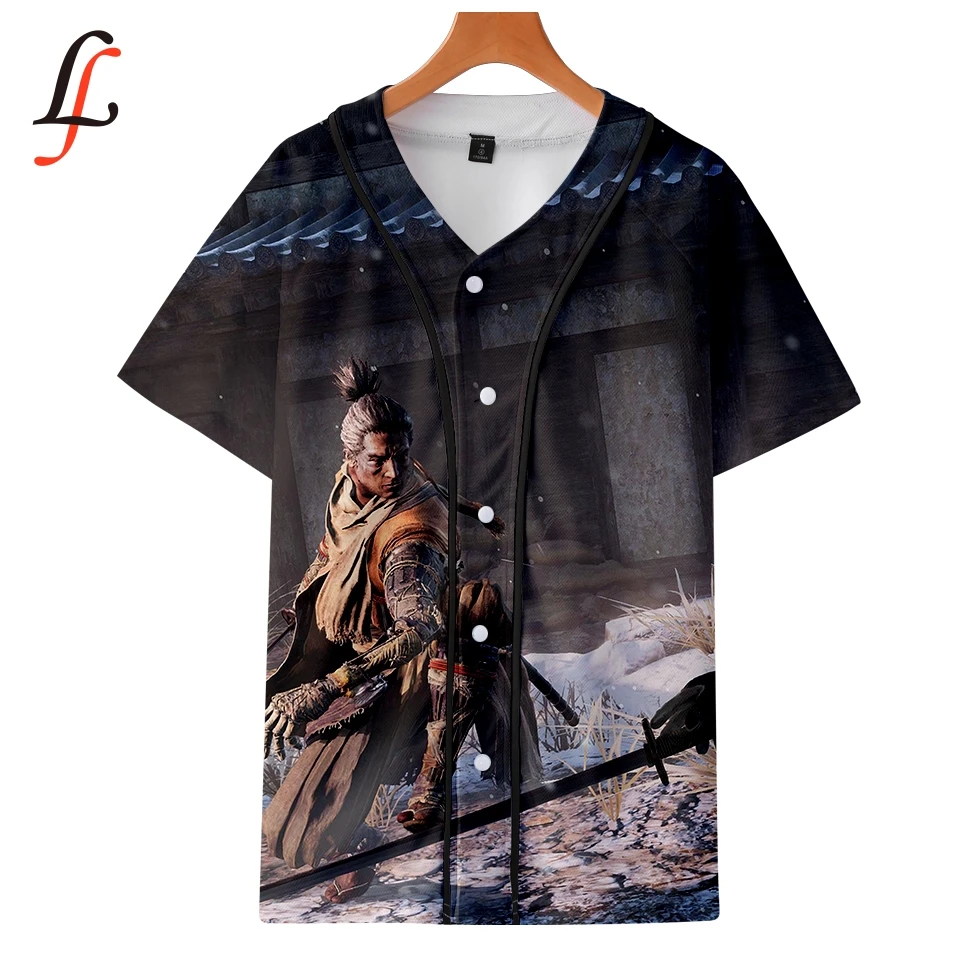 Бейсбольная Футболка SEKIRO с коротким рукавом и принтом в виде теней Die Two 3D K Pop