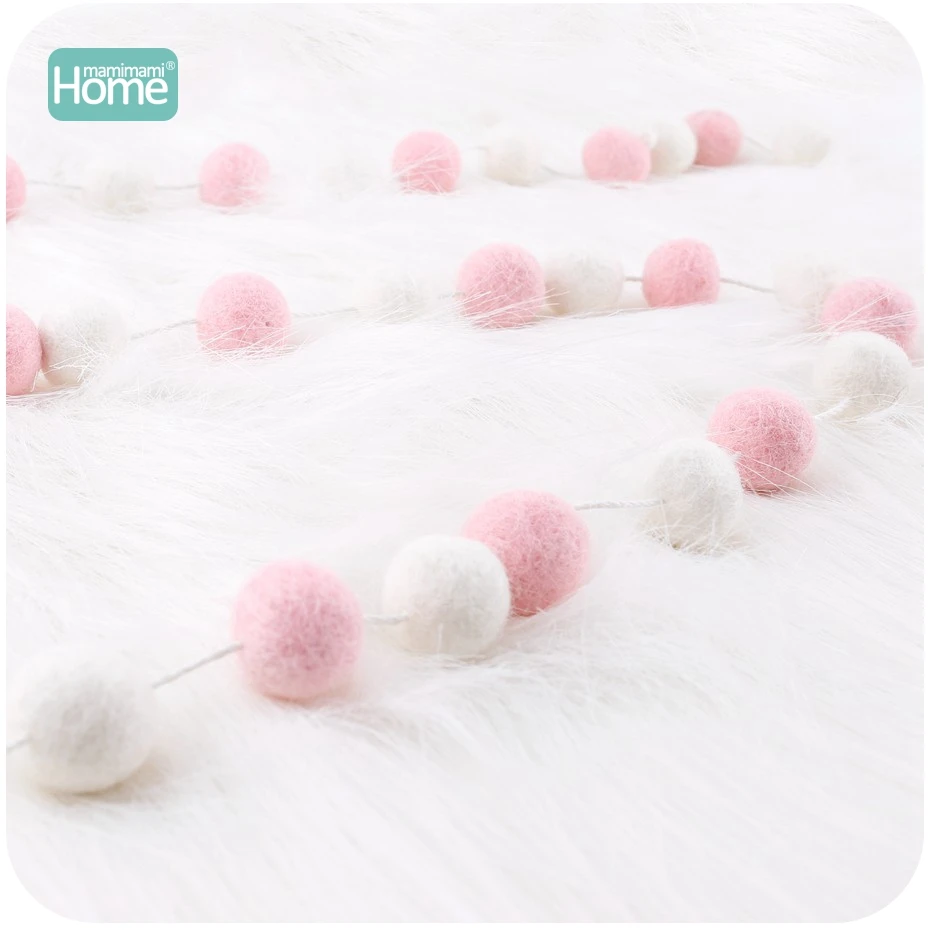 MamimamiHome 20 шт. шерстяное Войлочное кольцо шар розовый белый украшения Baby Shower
