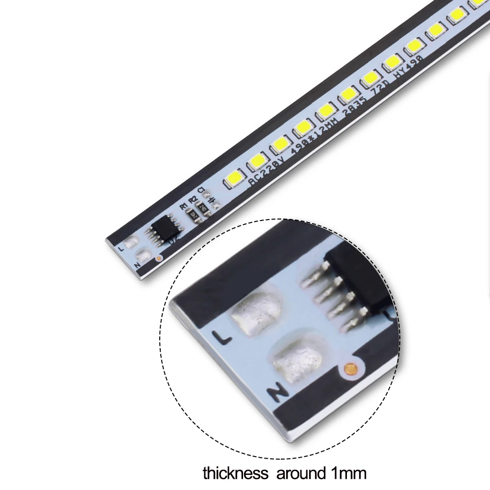 20 шт. x 49 см светодиодная полоса светильник щения 2835 SMD 72 светодиодный s 220V