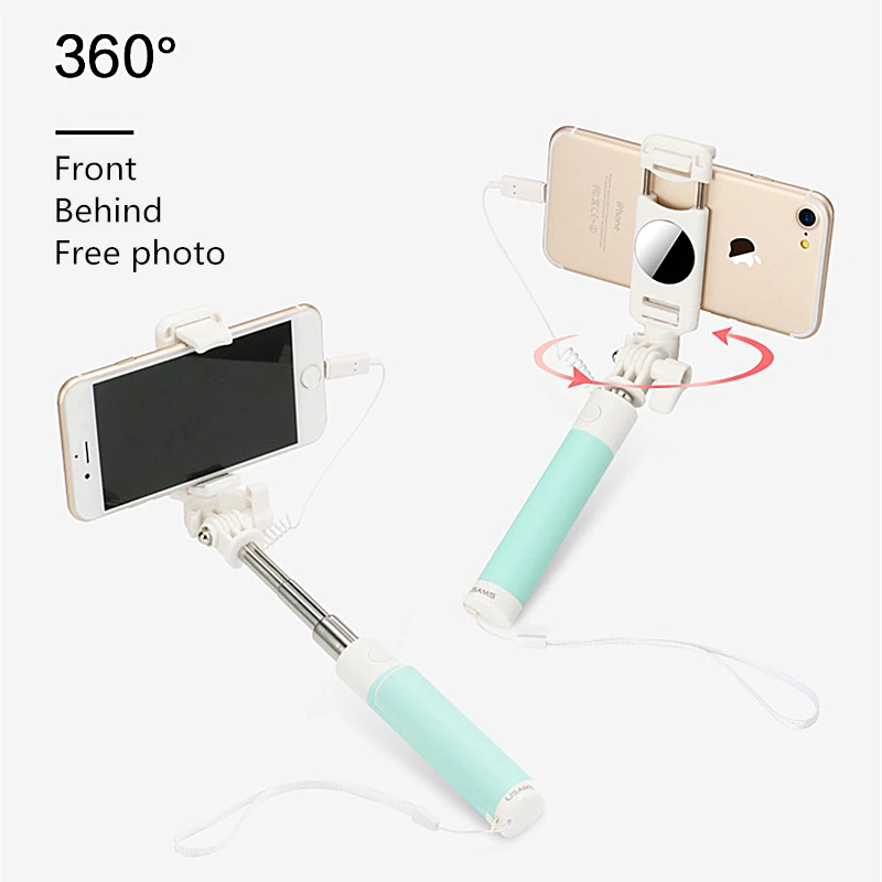 Мини селфи палка для iPhone Samsung Huawei Xiaomi Мобильный телефон 3 5 мм AUX Универсальный