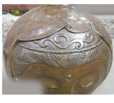 11 &quotКитай кобр tallada hermosa belle cara y el hombre кара escultura florero медь бронзовые украшения