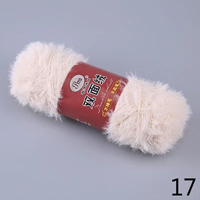 Meetee 4 шт. 400 г полиэстер Двусторонняя флисовая пряжа DIY имитация меха детская линия ручной работы шапка шарф свитер крючком YA004 - Цвет: 17
