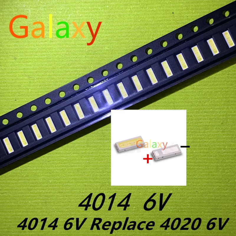 200 шт./лот 4014 4020 чип-2 SMD LED бусины холодный белый 1 Вт 6 в 150 мА для