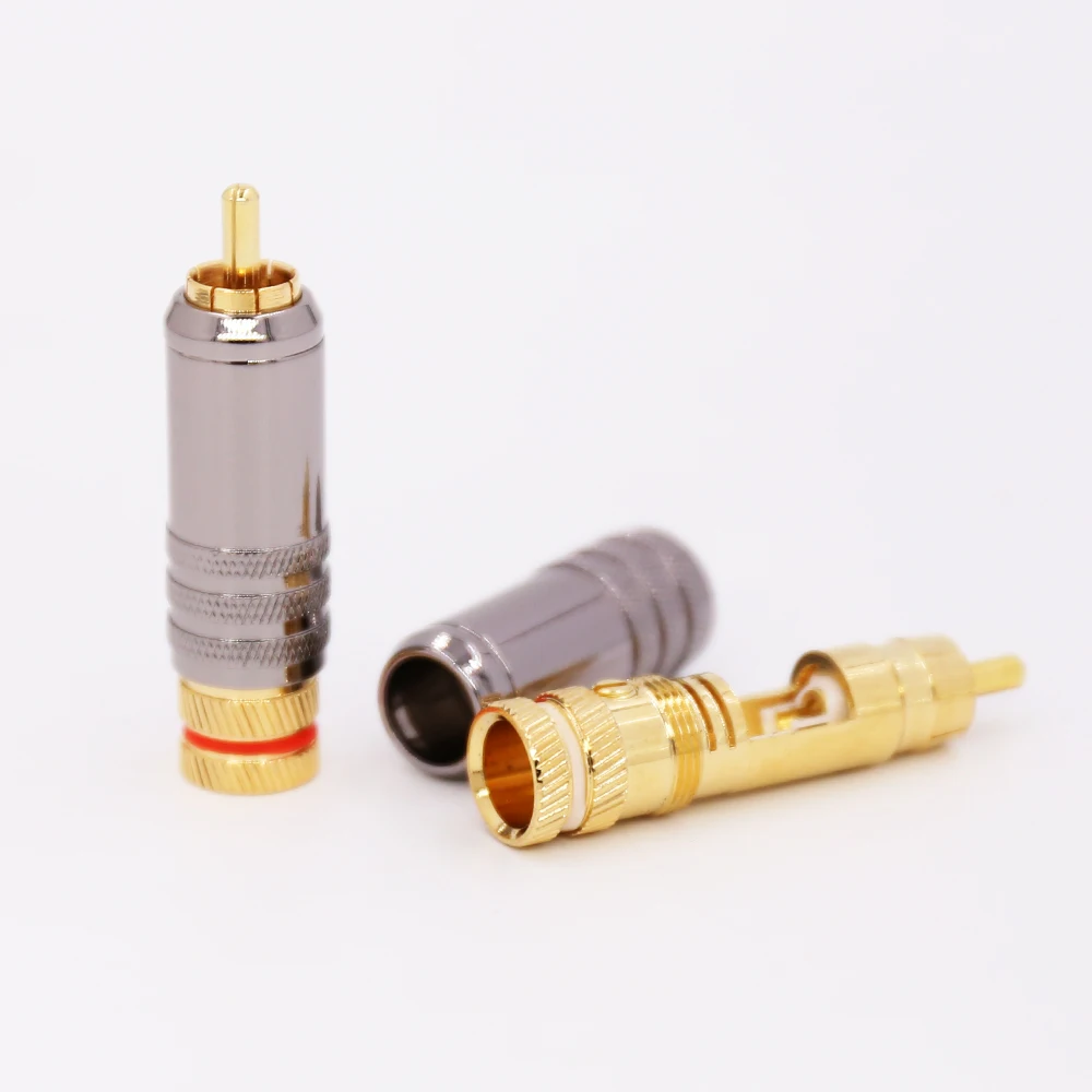 8 шт. Hi-End 24 K позолоченный медный штекер RCA прочные винты разъема RCA пайка Блокировка Аудио Видео WBT разъем