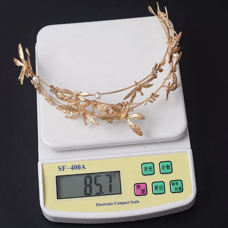 Винтажная Золотая стрекоза в стиле барокко криsatal свадебная тиара из жемчуга