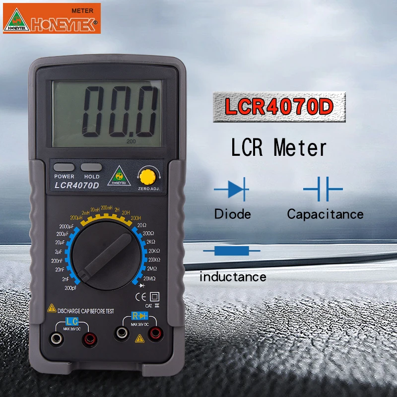 LCR4070D Мультиметр цифровой профессиональный индуктивность esr lcr измеритель конденсатора Тестер многометровые проверочные конденсаторы Автомобильный мультиметр - Цвет: LCR4070D
