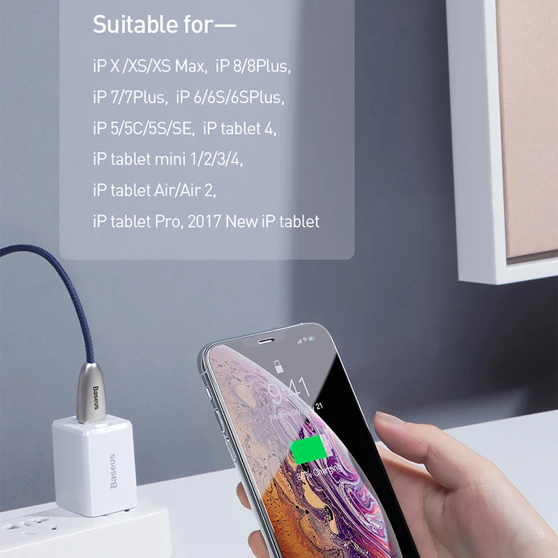 Baseus USB кабель для iPhone XR Xs Max Xs X 8 7 6 6s Plus 2.4A кабель для быстрой зарядки для iPhone кабель для зарядного устройства кабель для передачи данных Шнур