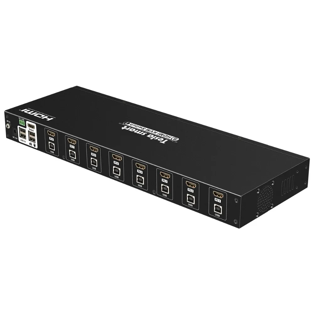 Tesla smart KVM USB HDMI переключатель 8 портов KVM HDMI коммутатор KVM переключатель HDMI Поддержка 3840*2160/4 K 2 шт стойки уши стандарт 1U