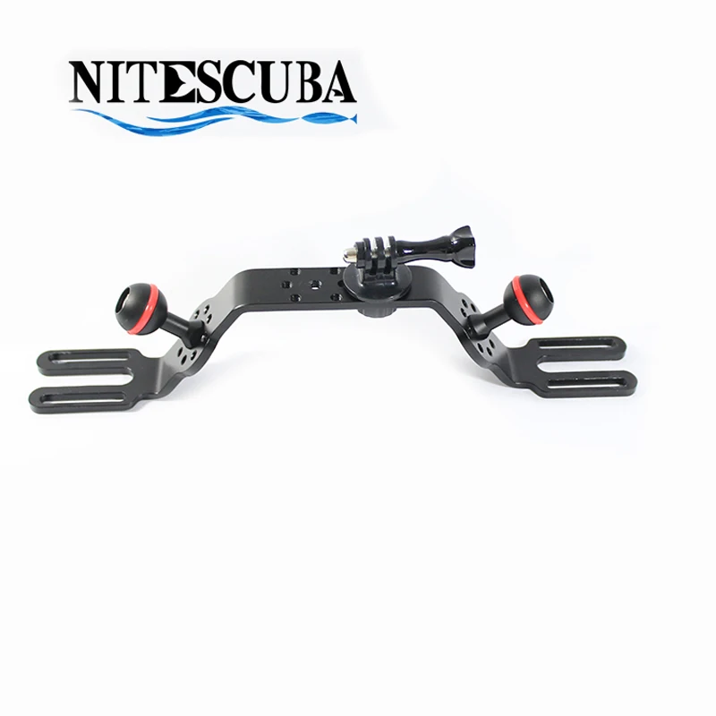 handle with mount NiteScuba Дайвинг камера держатель ручка лоток ручка кронштейн спуска затвора для Go Pro TG5 RX100 Nauticam подводная фотография - Цвет: handle with mount