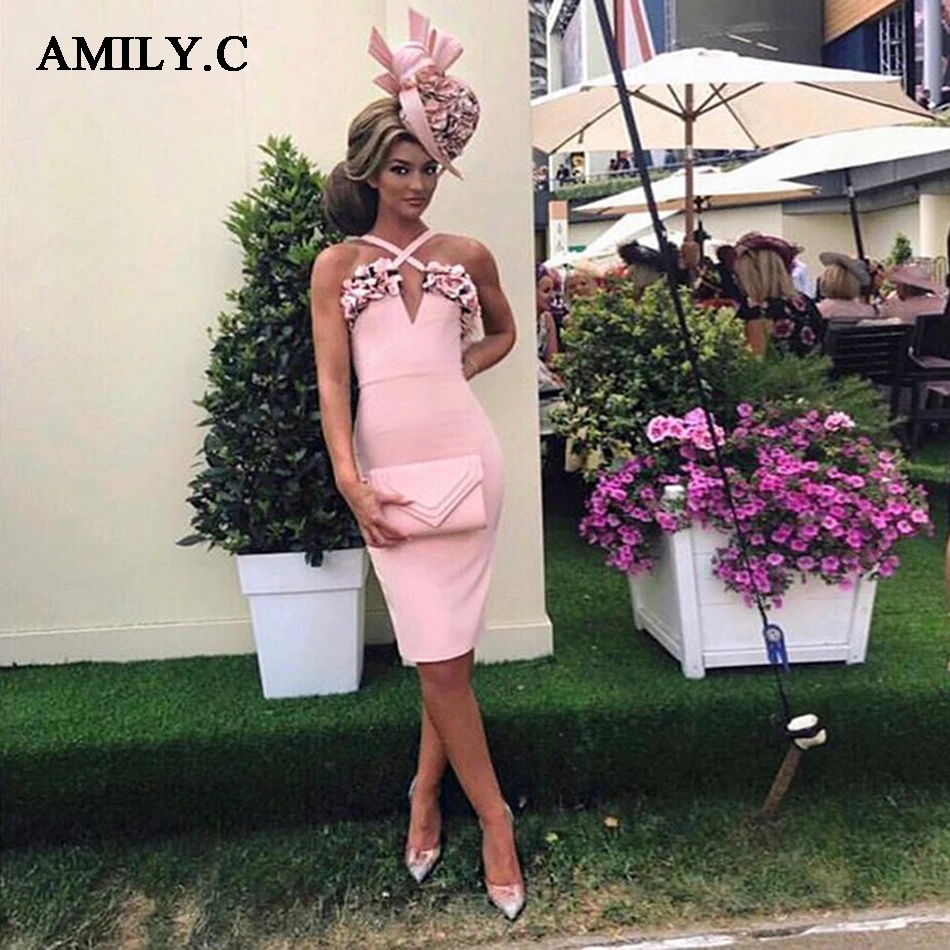 Amily.c 2020 новое летнее дамское Бандажное платье Vestido вечерние платья знаменитостей