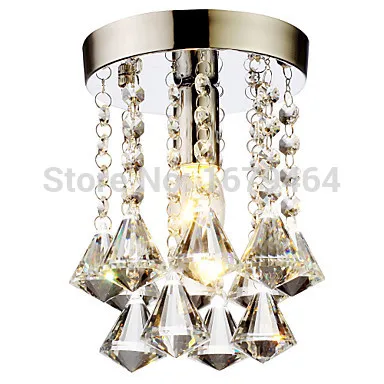 

150mm Mini k9 Crystal Flush Mount, 1 Light, Modern Crystal Chandelier for Living Room 110-240v