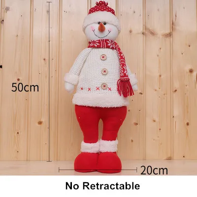 Standing Snowman Большой размер выдвижные красные рождественские куклы год стоящий Санта-Клаус Снеговик Лось рождественские украшения игрушка Рождественская елка украшения - Цвет: Standing Snowman