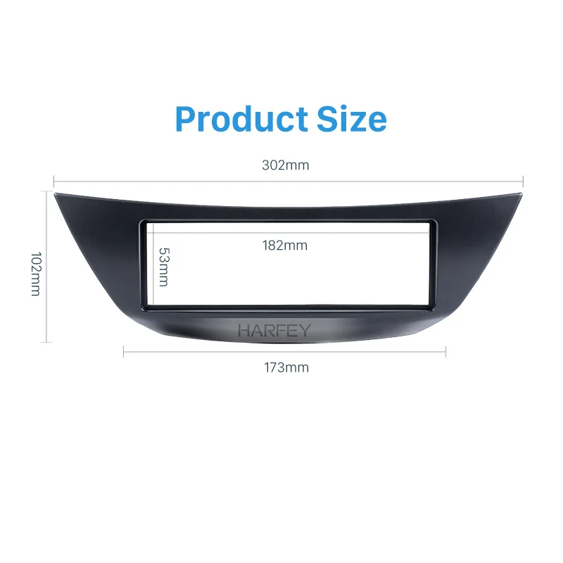 Harfey Car Fascia Dash 1Din Trim Frame Bezel Mount Kit DVD Panel Cover For RENAULT LAGUNA Autoradio Stereo Install 182*53mm | Автомобили и