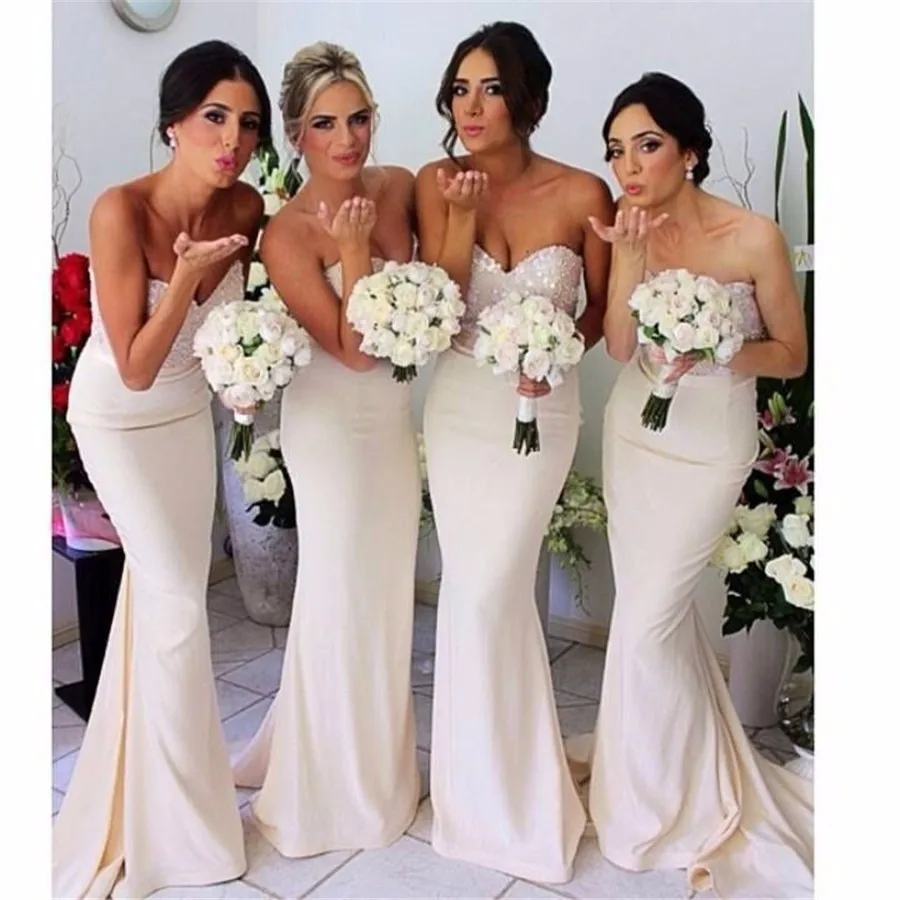 

Sequined Chiffon Long Bridesmaid Dresses with Sash Formal Gowns Floor Length Prom Party Dresses Custom Make