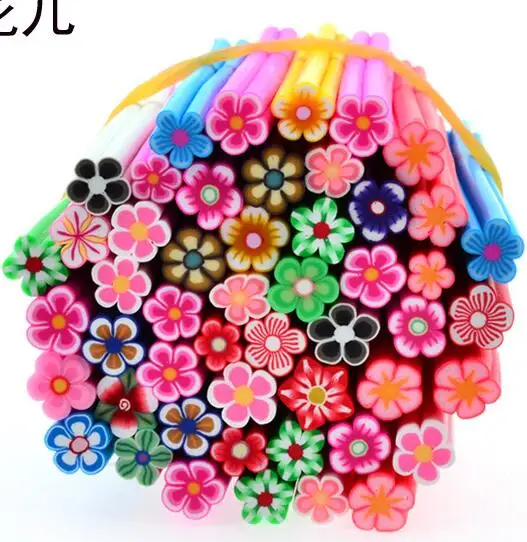 5 СМ полосы Nail Art Fimo Наклейки 3D Полимерная Глина Фрукты Цветы Перо DIY Типсы