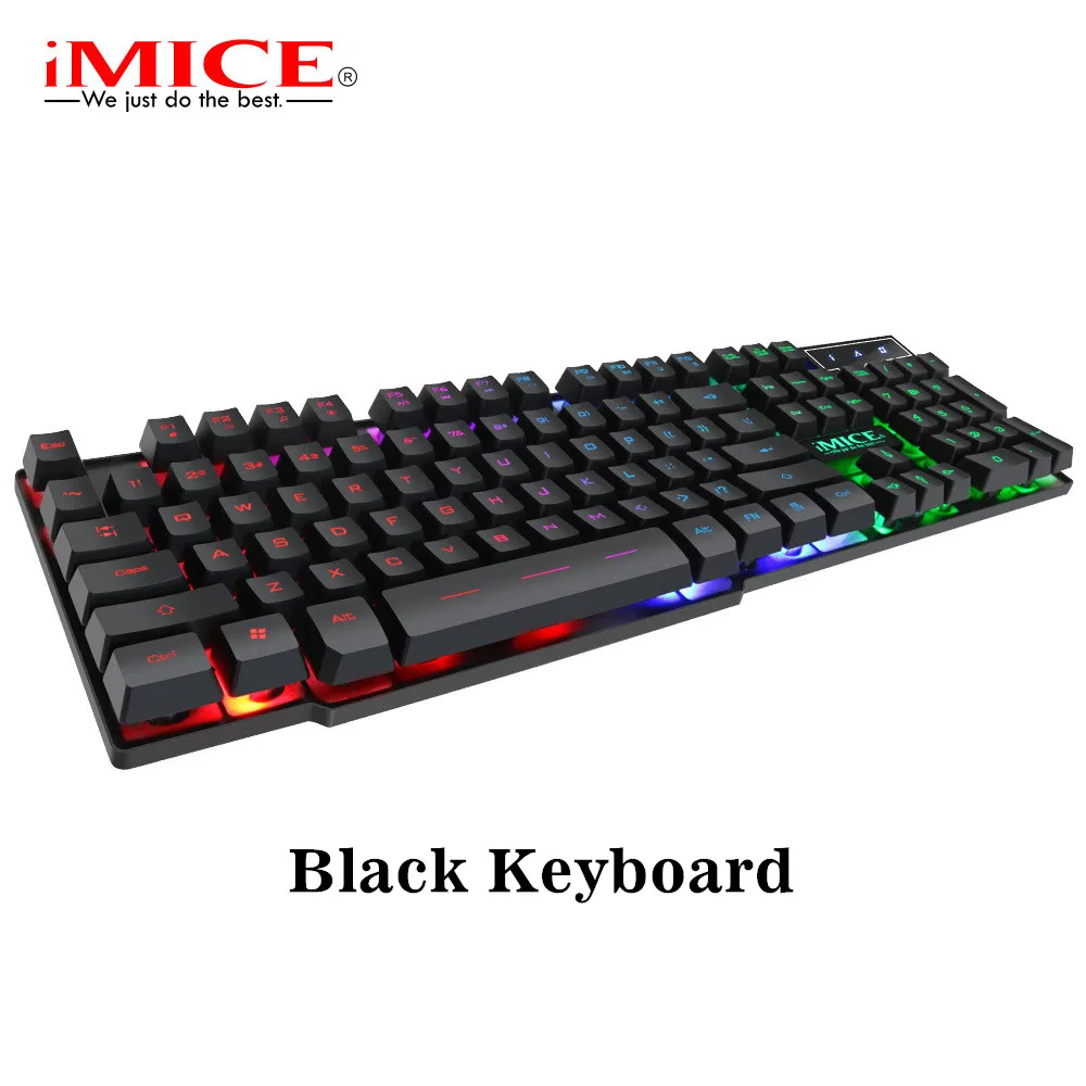 AK-600 Black IMice профессиональная Проводная игровая клавиатура, игровые клавиатуры, мышь, комплект, светодиодный, подсветка, USB Проводная клавиатура, мышь, набор для ПК, настольный компьютер - Цвет: AK-600 Black